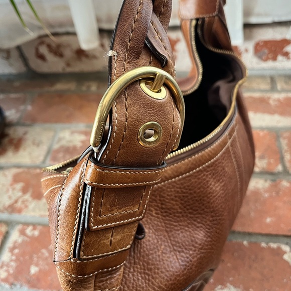 Coach Tan Leather Hobo Bag - Picture 4 of 10